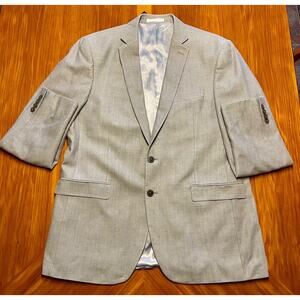 Calvin Klein Blazer Men's Wool/Cotton Blend XL Beige A+